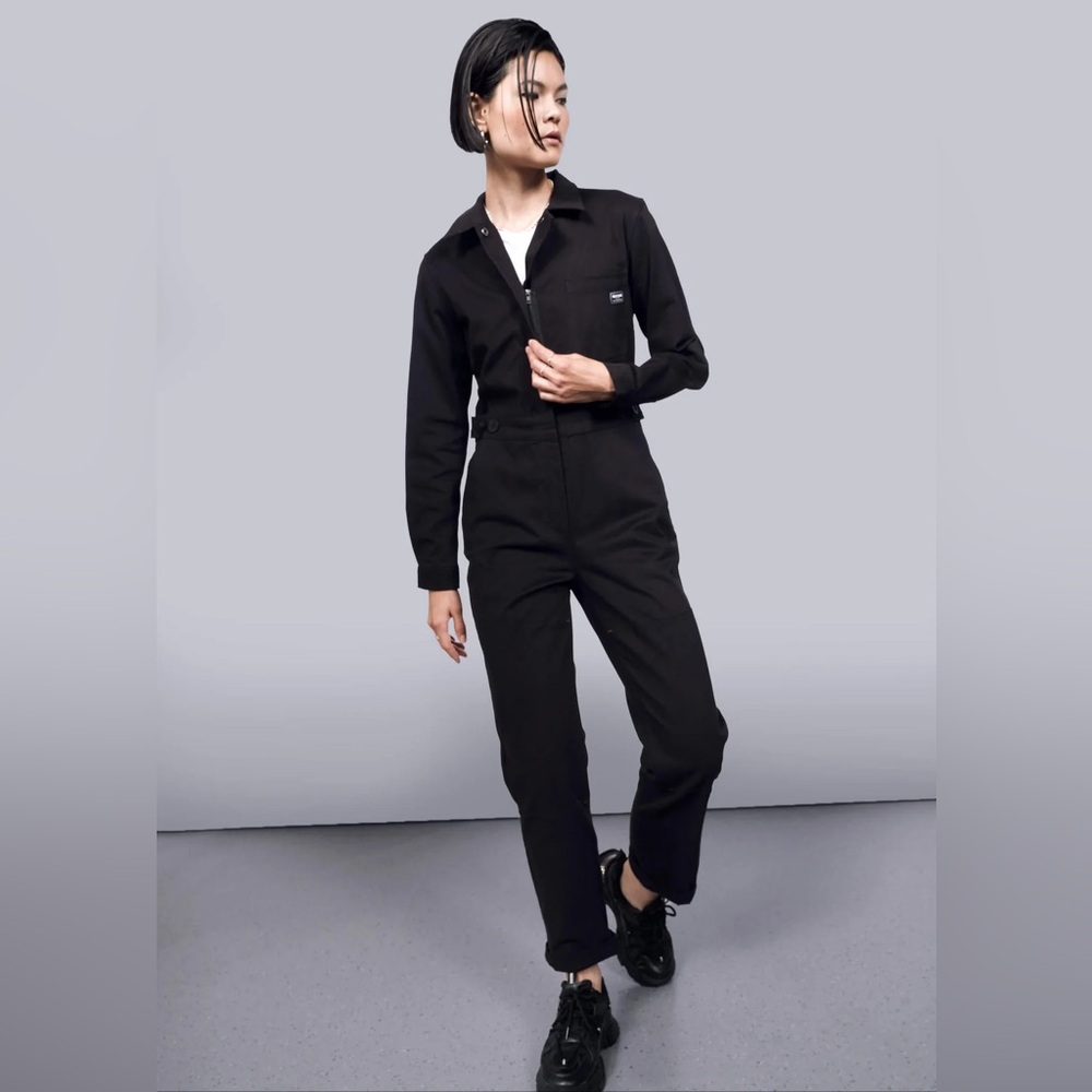 WILDFANG THE ESSENTIAL LONG SLEEVE COVERALL - S - NAVY DENIM - Picture 14 of 14